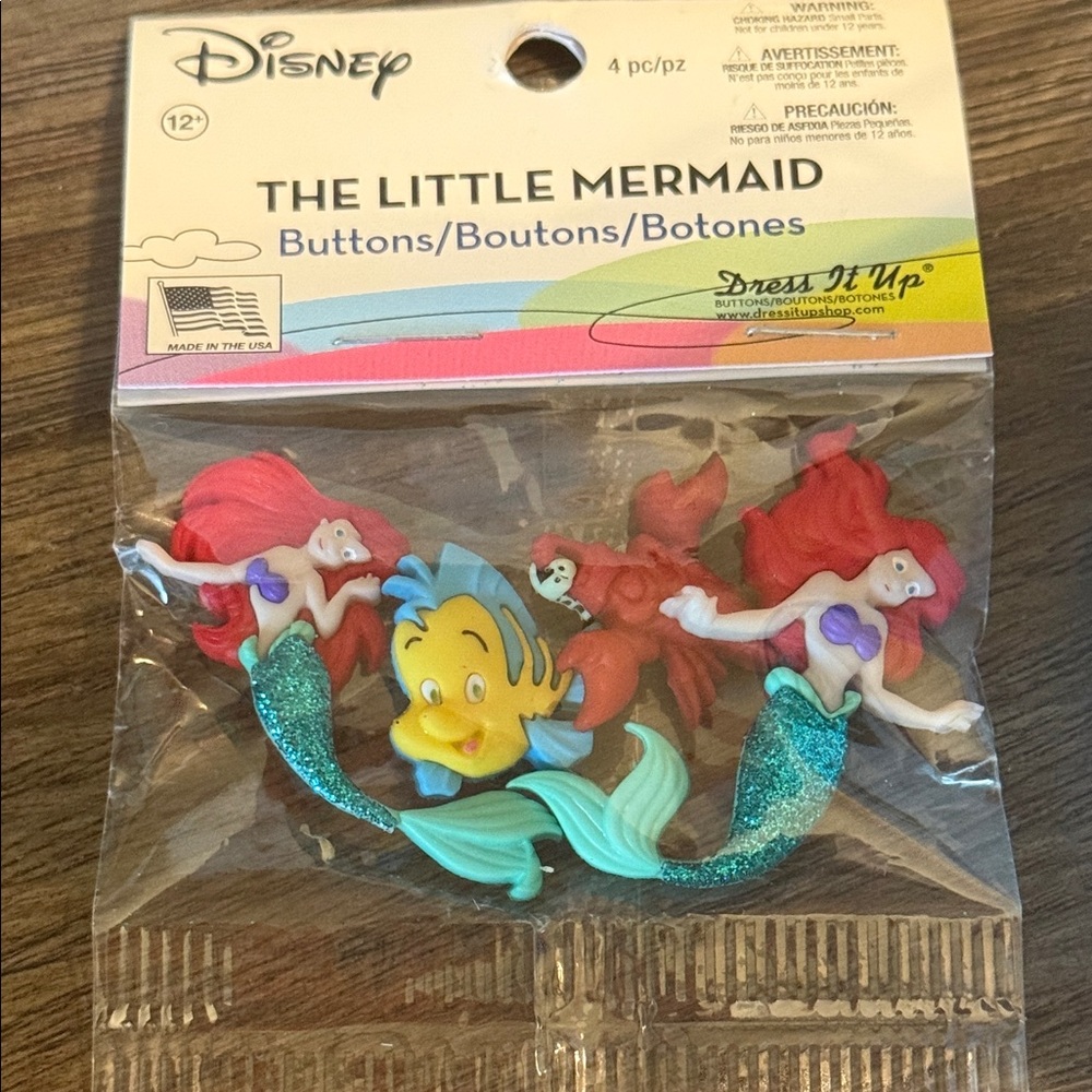 NEW Disney The Little Mermaid Character Buttons or Charms